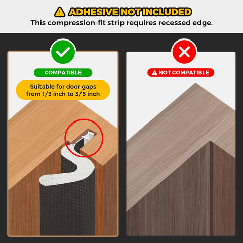 Ravinte Weather Stripping Door Seal, Q-Shaped Kerf Foam Strip, 26 FT, Black