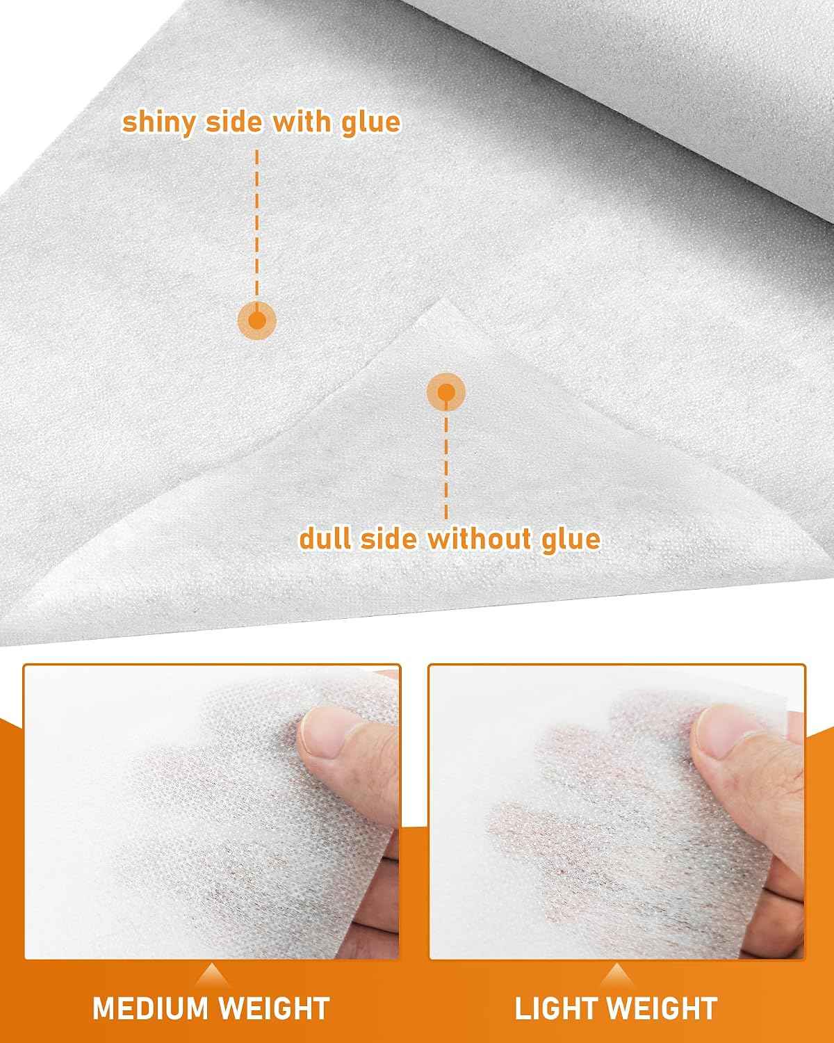PLANTIONAL 11.6"x30yd Light Weight Non-Woven Fusible Interfacing for Sewing