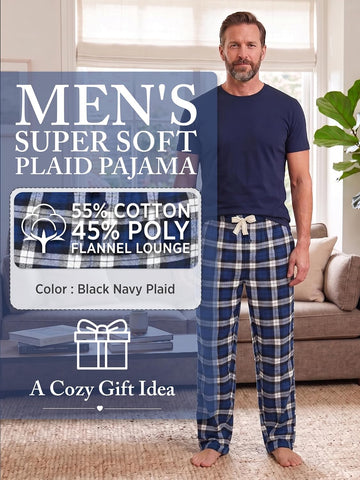 Ashford & Brooks Mens Super Soft Flannel Plaid Pajama Sleep Pants