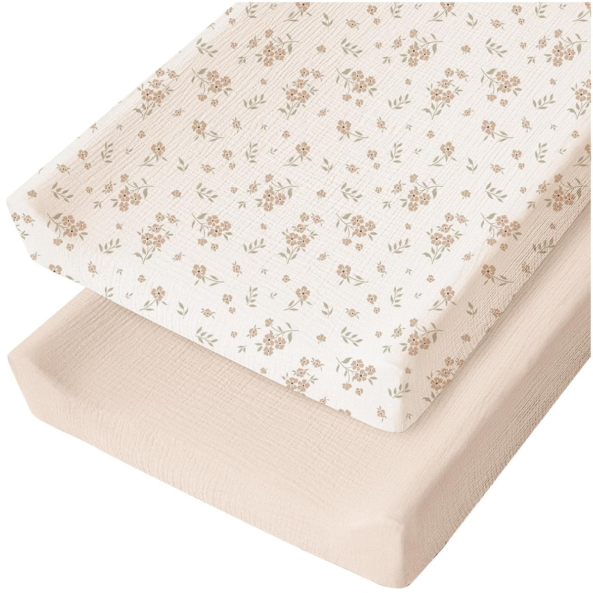 Konssy 2 Pack Muslin Changing Pad Covers for Baby Girls Boys, 32"x16"
