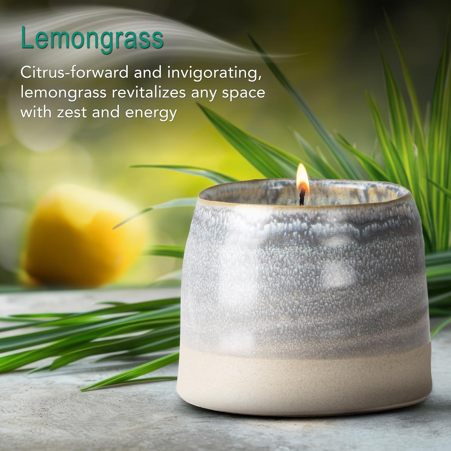 Hyggelight - The Growing Candle, Mint & Eucalyptus Scented, 10oz Ceramic Pot, Aromatherapy Candles, 100% Soy, Ida