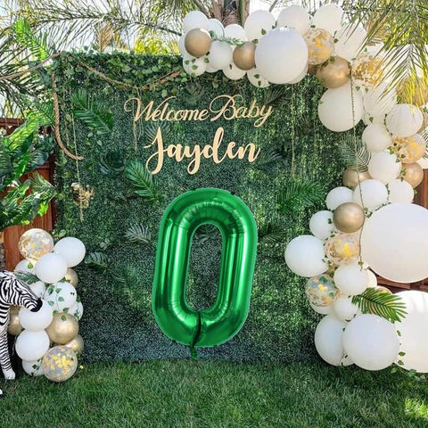 TONIFUL 40 Inch Dark Green Number 0 Balloon Large Foil Birthday Party Decor