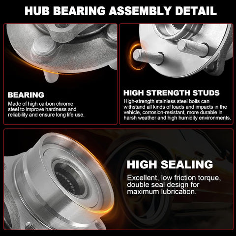 Pair 513294 Front Wheel Bearing Hub Assembly Compatible with Nissan Altima 2007 2008 2009 2010 2011 2012 (Fits 2.5L 4-Cylinder Models Only), for 2013 Altima 2.5L Coupe Only, 5 Lug w/Encoder ABS