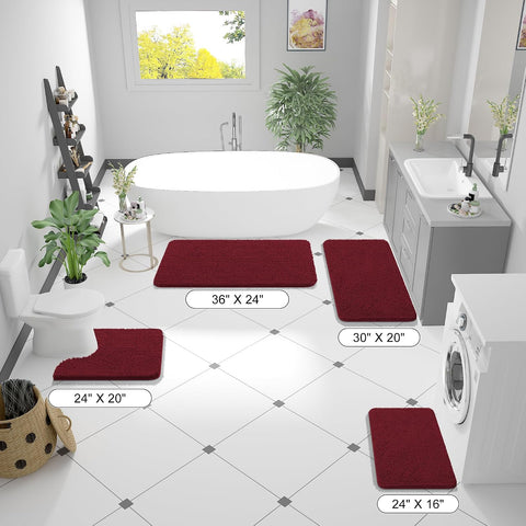 OLANLY Bathroom Runner Rugs 47x17, Extra Soft Absorbent Chenille Bath Rugs
