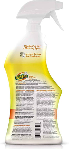 OdoBan Ready-to-Use Disinfectant and Odor Eliminator, Made in the USA, Citrus Scent, Set of 2, 32 oz Spray and 1 Gallon Concentrate