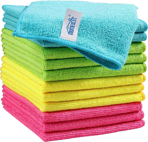 HOMEXCEL 12PK Microfiber Cleaning Cloth, Cleaning Rag for Home, 11.5x11.5in
