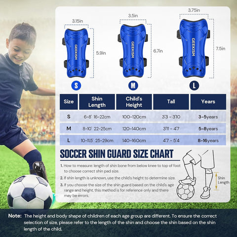 Soccer Shin Guards for Youth Kids Toddler, Protective Soccer Shin Pads & Sleeves Equipment - Football Gear for 3 5 4-6 7-9 10-12 Years Old Children Teens Boys Girls