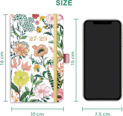 2027-2029 Pocket Planner/Calendar - Jan 2027 - Dec 2029, 3 Year Monthly Planner 2027-2029, 3.8" x 6.3", Small/Purse Planner 36 Months with Pen Holder, Inner Pocket, Elastic Closure and 61 Notes Pages