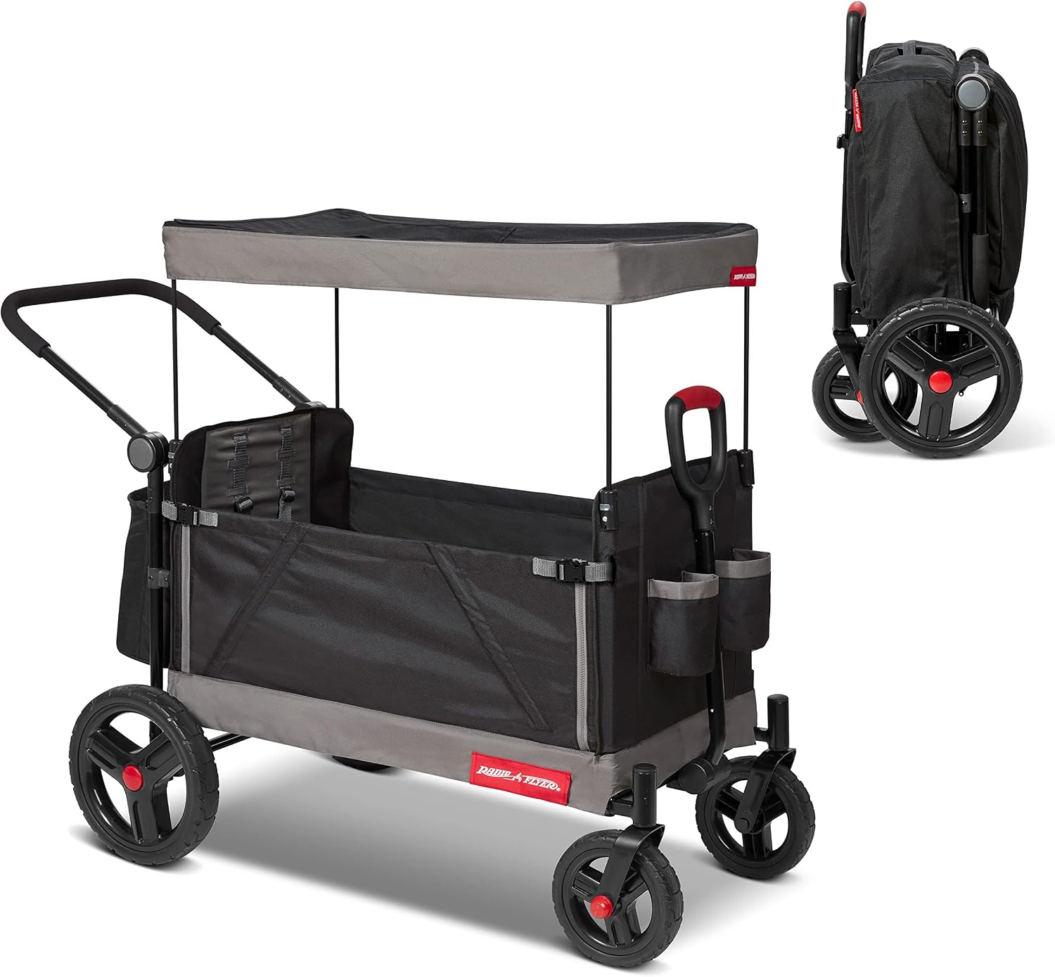 Radio Flyer Wagon for Kids, Baby Stroller, Outside Toys for Toddlers 1-3, Rolling Cart, Beach Cart with Wheels, Trav'ler Stroller Wagon with Protective Cover, for Ages 1+ Years