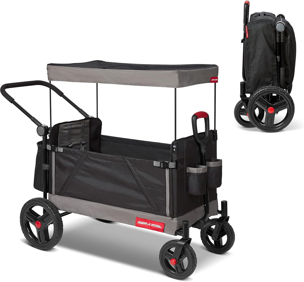 Radio Flyer Wagon for Kids, Baby Stroller, Outside Toys for Toddlers 1-3, Rolling Cart, Beach Cart with Wheels, Trav'ler Stroller Wagon with Protective Cover, for Ages 1+ Years