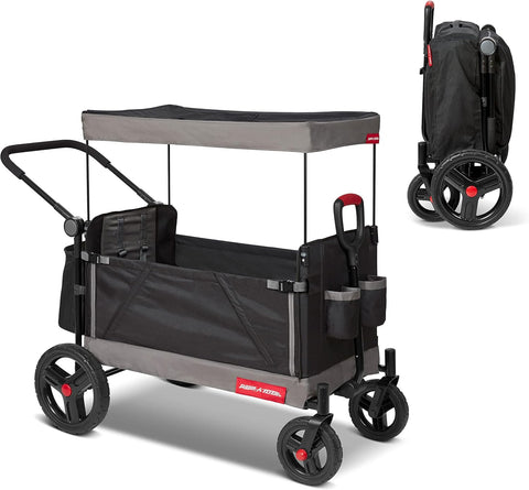 Radio Flyer Wagon for Kids, Baby Stroller, Outside Toys for Toddlers 1-3, Rolling Cart, Beach Cart with Wheels, Trav'ler Stroller Wagon with Protective Cover, for Ages 1+ Years