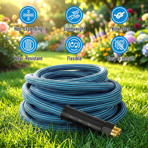 Garden Hose 25 ft, Non-Expanding Lightweight Kink-Free Flexible Water Hose