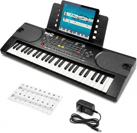 RockJam RJ549 49 Key Keyboard Piano for Beginners with Note Stickers