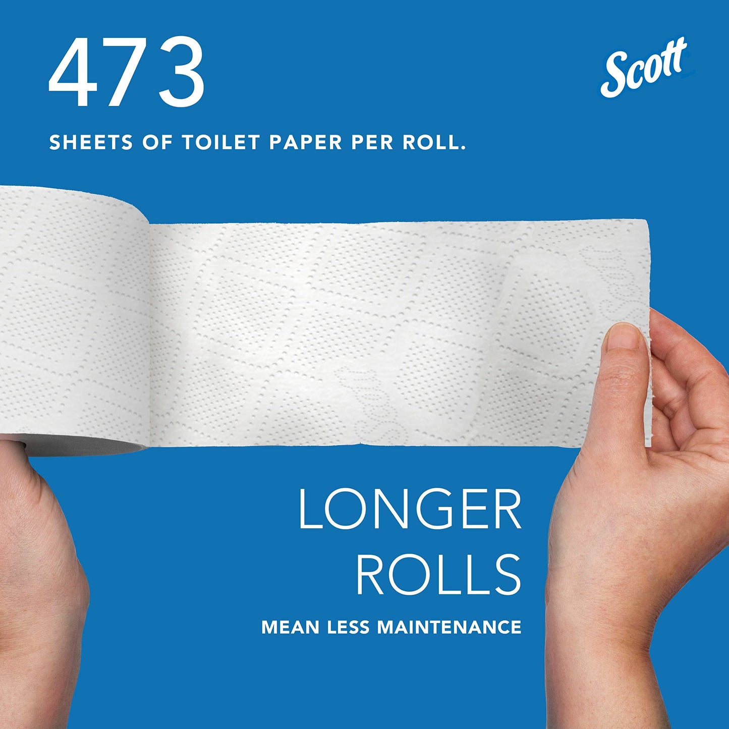 Scott® Professional 100% Recycled Fiber Standard Roll Toilet Paper, Bulk (13217), with Elevated Design, 2-Ply, White, Individually wrapped rolls (473 Sheets/Roll, 80 Rolls/Case, 37,840 Sheets/Case)