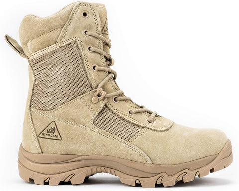 RYNO GEAR Men's Military & Tactical Boots—CoolMax Tactical Combat Military Boots—Utility Outdoor Hiking Assault Leather Work Boots (Tan/Coyote/Black)