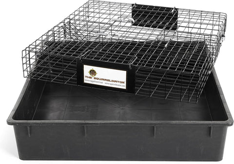 Rugged Ranch 4‑Pack Squirrelinator Multi‑Catch Squirrel Trap with Basin, Wire Cage, 25"x15"x6.5" Each - Live Catch‑and‑Release, 2‑Door Humane Rodent Control, No‑Poison Outdoor Use