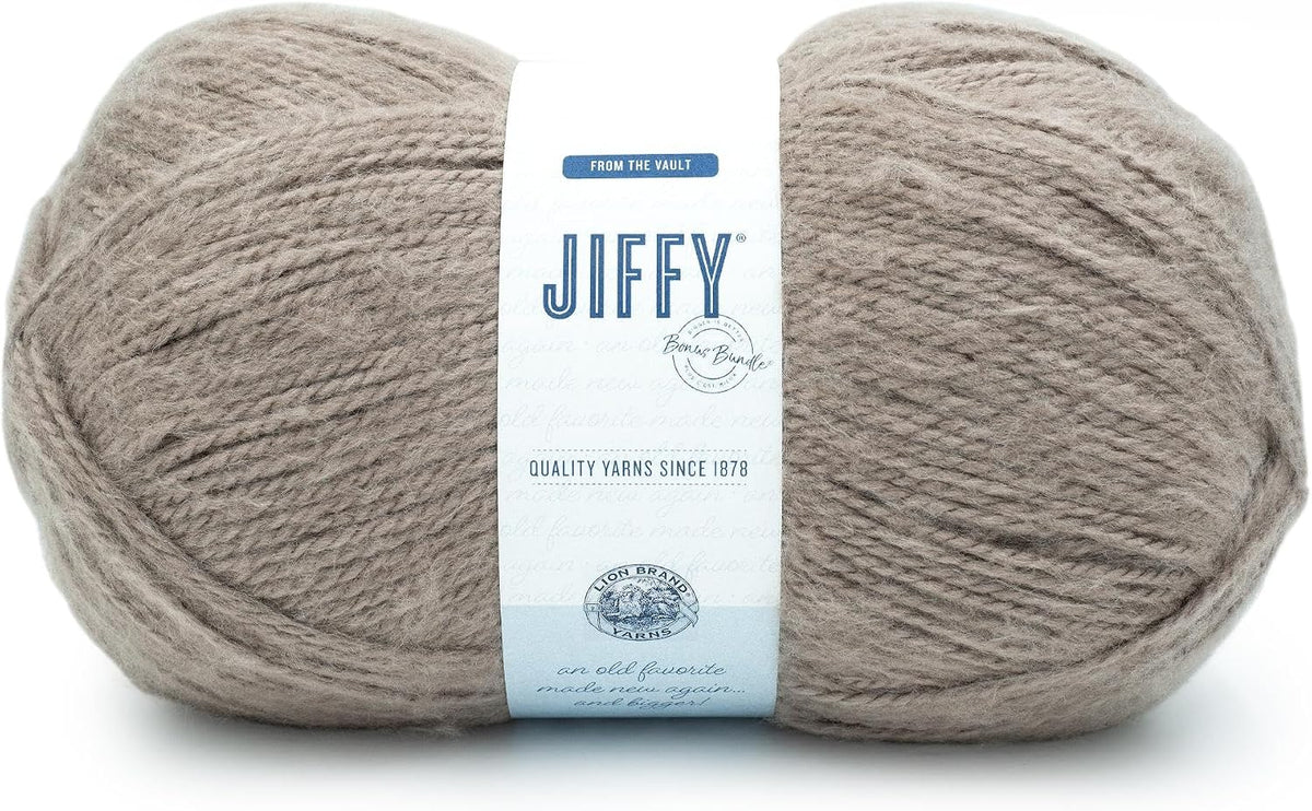 Lion Brand Yarn Jiffy Bonus Bundle, Acrylic Yarn for Crochet, Slate, 1 Pack