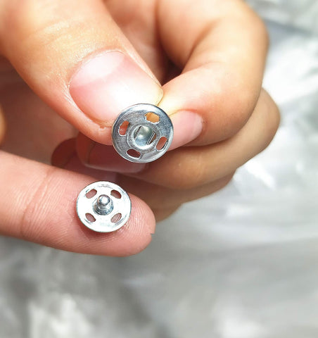 120 Sets 3 Sizes Sew On Snap Buttons Metal Fastener Press for Sewing Clothing Silvery (8mm 10mm 13mm)