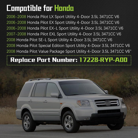 17228-RYP-A00 Air Intake Hose Tube with Clamps Compatible With 2006 2007 2008 Honda Pilot V6 3.5L