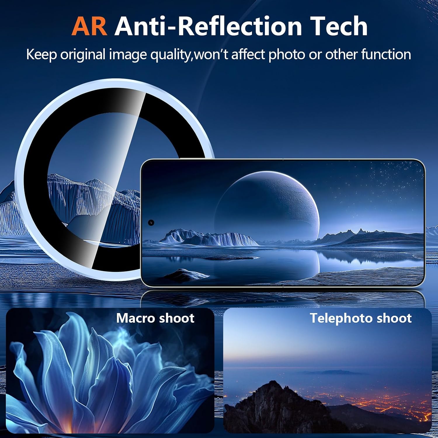 for Samsung Galaxy Z Flip 8 Camera Lens Protector, Individual Metal Ring Tempered Glass Lens Cover, [Strong Adsorption] Scratch Resistant Ultra-Thin HD Clear Lens Cover, 1 Set-Blue Ring