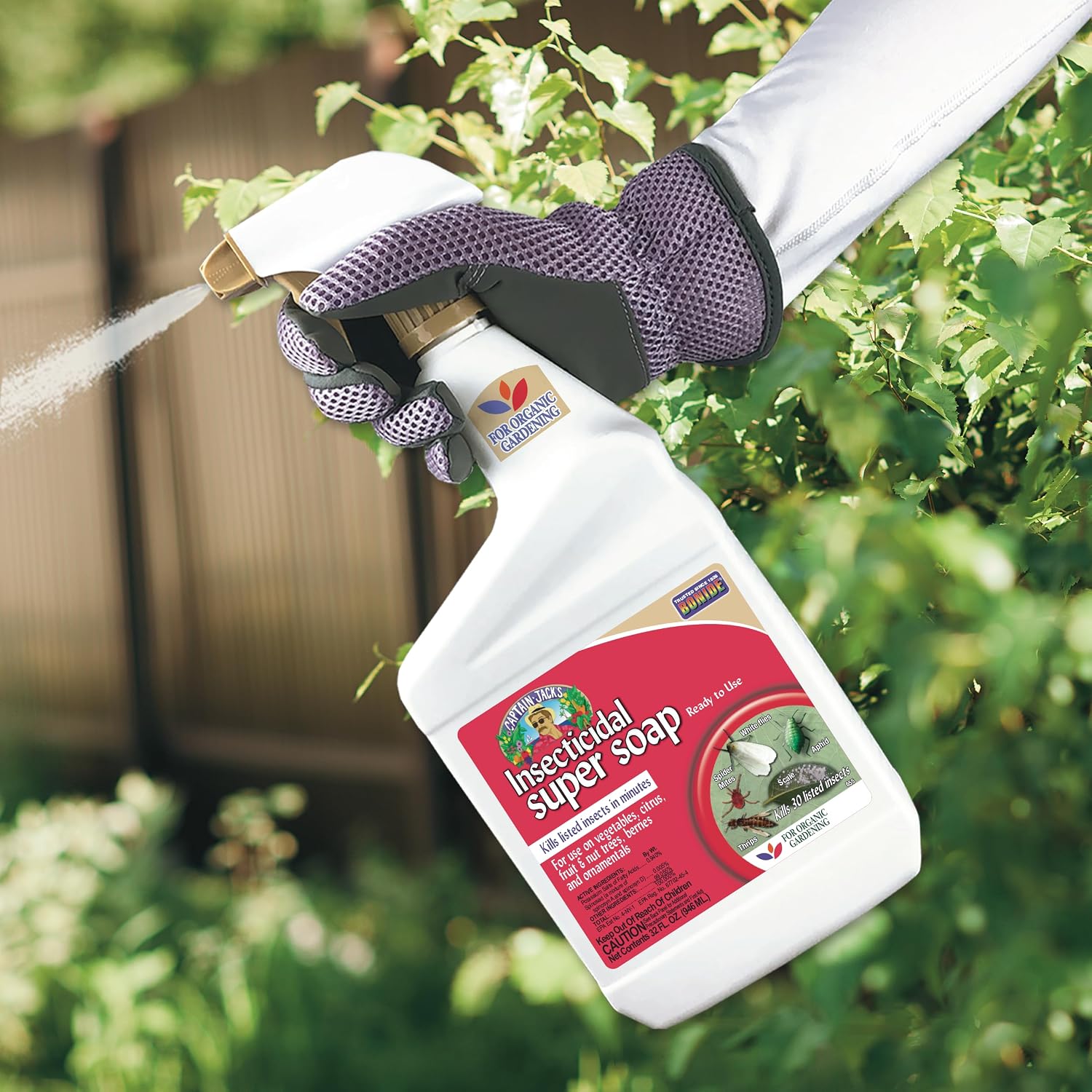 Bonide Captain Jack's Insecticidal Super Soap, 32 oz Ready-to-Use Spray For Organic Gardening and Outdoor Plants