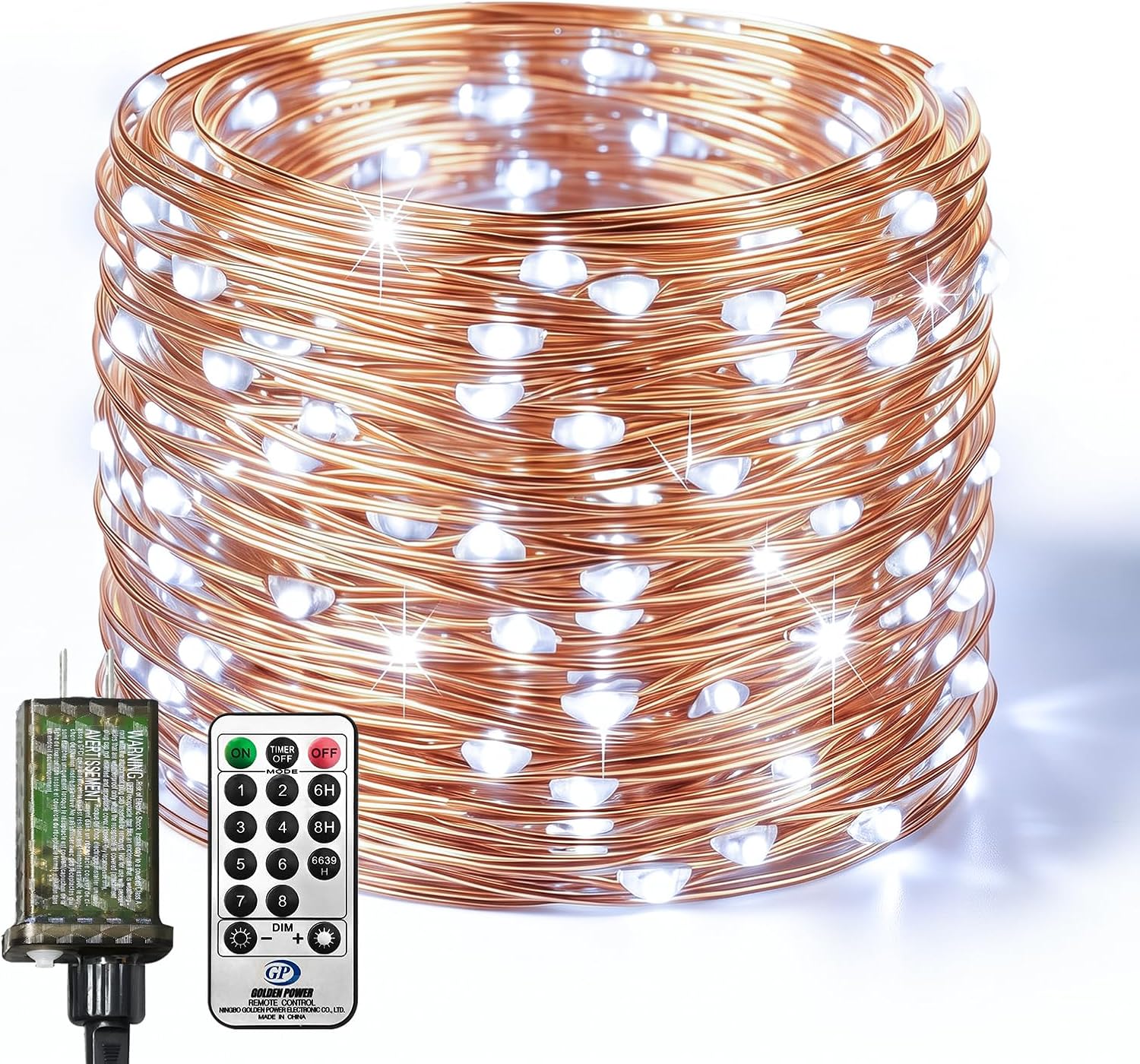 btfarm Fairy Lights Plug in with Remote, 33FT 100 LED Twinkle Lights