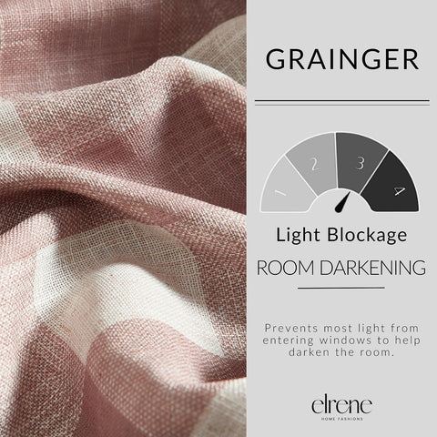 Grainger Buffalo Check Blackout Window Curtain, Red - 52" W x 84" L