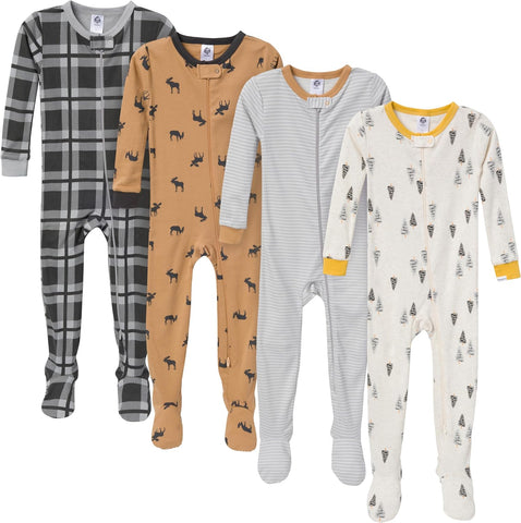Gerber Baby Boys 4-Pack Footed Pajamas