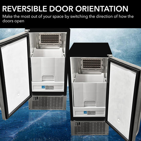 Whynter Built-in Ice Maker, 80 lb Per Day, Stainless Steel, UIM-502SSa