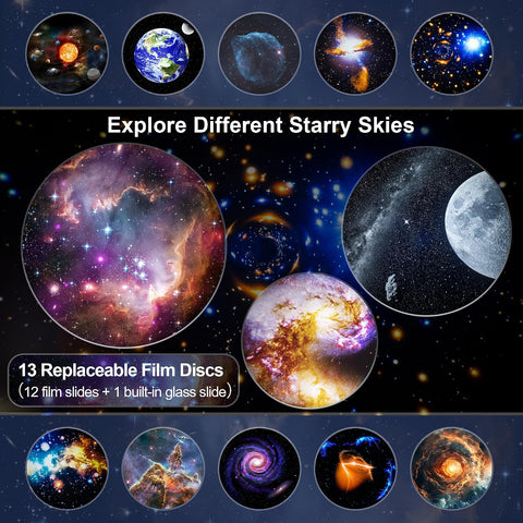 Galaxy Projector Night Light, 13-in-1 Star Projector for Bedroom, White