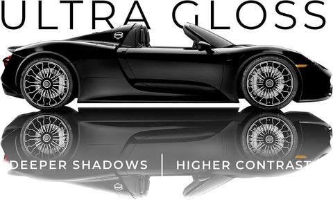 VViViD+ Ultra Gloss Premium Vinyl Car Wrap Film (5ft x 5ft, Gloss Piano Black)