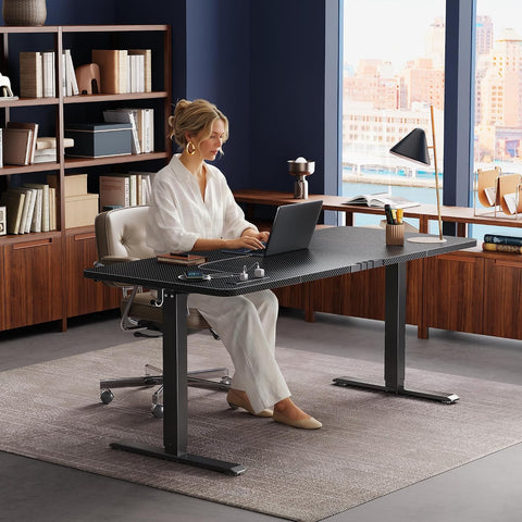 Huuger 63 X 24 Inch Electric Standing Desk with Power Outlets