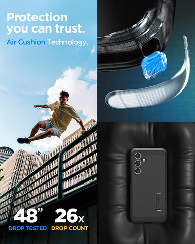 Spigen for Galaxy S24 FE Case, Tough Armor MagFit [Kickstand] [Compatible with MagSafe] [Military-Grade Protection] - Black