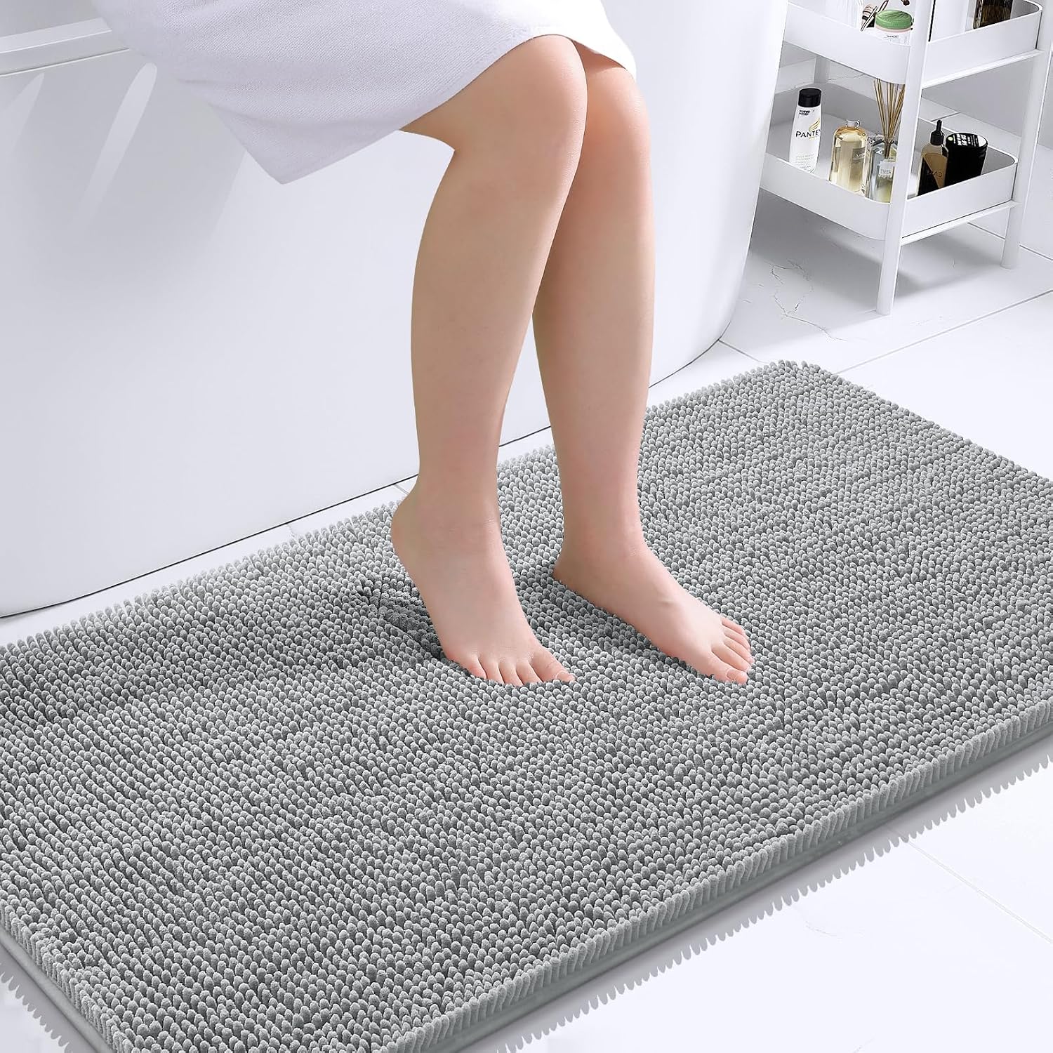 OLANLY Bathroom Runner Rugs 44x24, Extra Soft Absorbent Chenille Bath Rugs