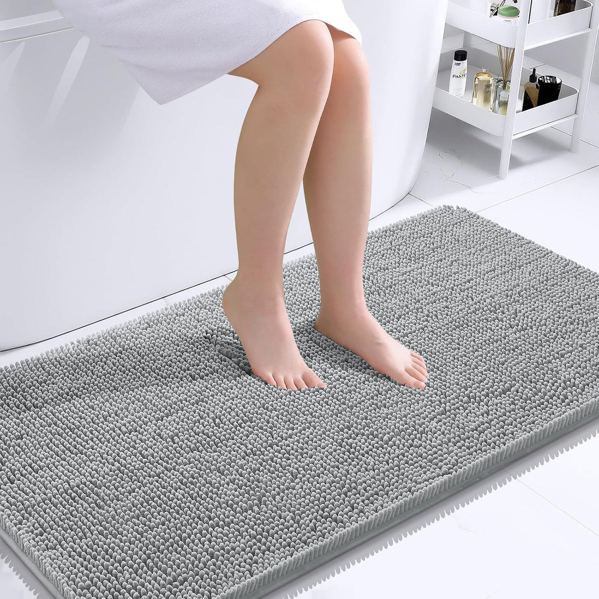 OLANLY Bathroom Runner Rugs 44x24, Extra Soft Absorbent Chenille Bath Rugs