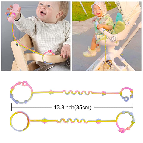 RTMOK Toy Straps for Baby,Silicone Setpacifier Clip,Applies to Car Seat Toy,Teether Toy,High Chair,Stroller Accessories,Baby Toy Clips,Cribs,Rocking Chair