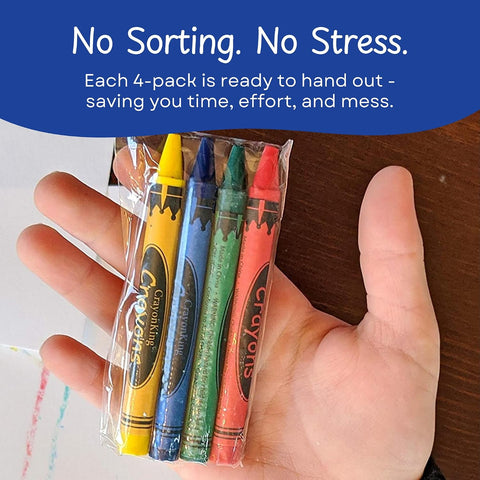CrayonKing 200 Bulk Crayons, 50 Individually Wrapped 4-Packs