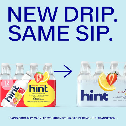 Hint Flavored Water Zero Sugar 0 Calories - Strawberry Lemon (12 pack)