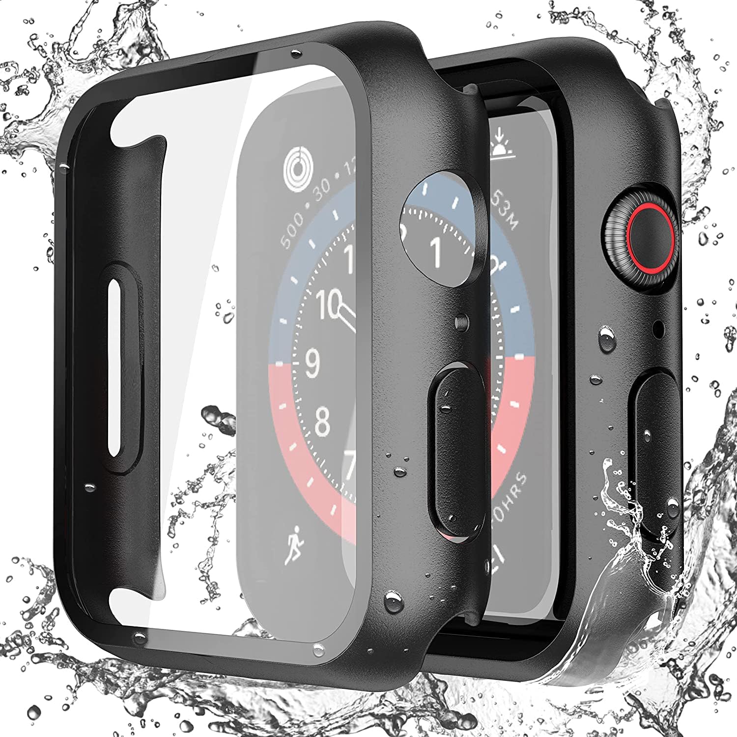 Misxi 2-Pack Waterproof Case for 44mm Apple Watch SE3/SE2/SE/Series 6/5/4