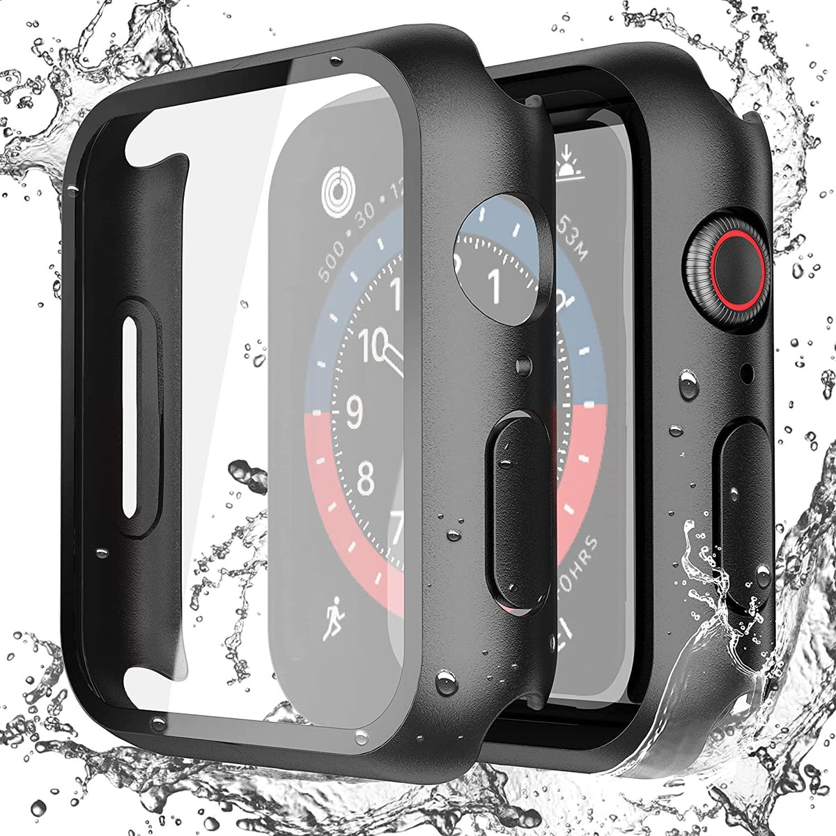 Misxi 2-Pack Waterproof Case for 44mm Apple Watch SE3/SE2/SE/Series 6/5/4