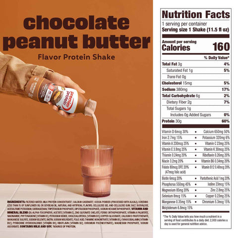 Premier Protein 30g High Protein Shake, Chocolate Peanut Butter, 12 Pack