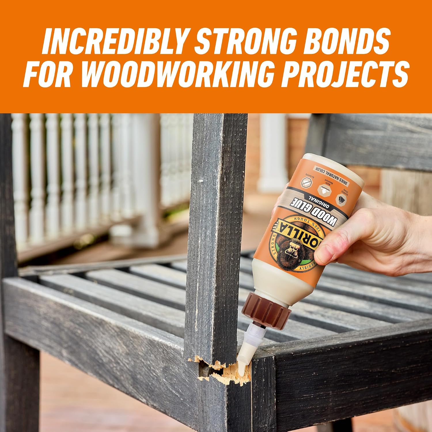 Gorilla Wood Glue, Fast Clamp, Water Resistant PVA, 8 oz