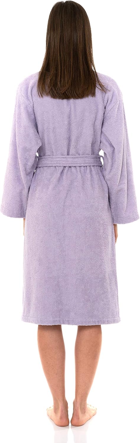 TowelSelections Womens Robe Cotton Kimono Bathrobe for Women Knee Length Terry Cloth Towel Robes for Women XS to 4X
