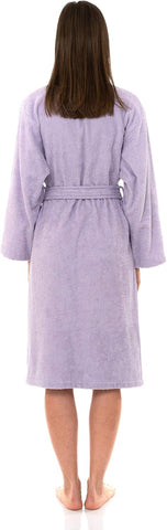 TowelSelections Womens Robe Cotton Kimono Bathrobe for Women Knee Length Terry Cloth Towel Robes for Women XS to 4X