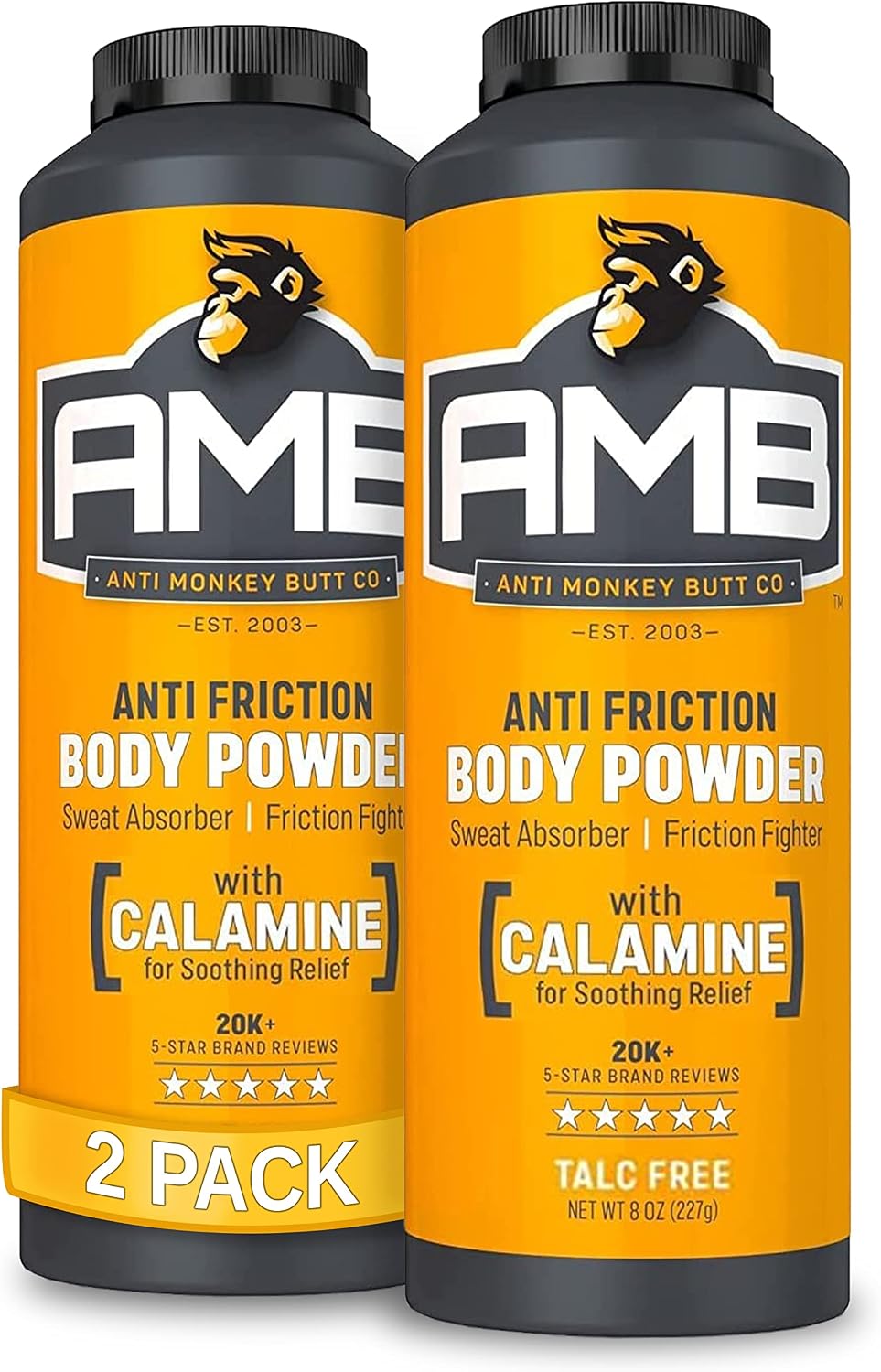 Anti Monkey Butt Body Powder, Talc-Free, 8 oz (2 Pack)