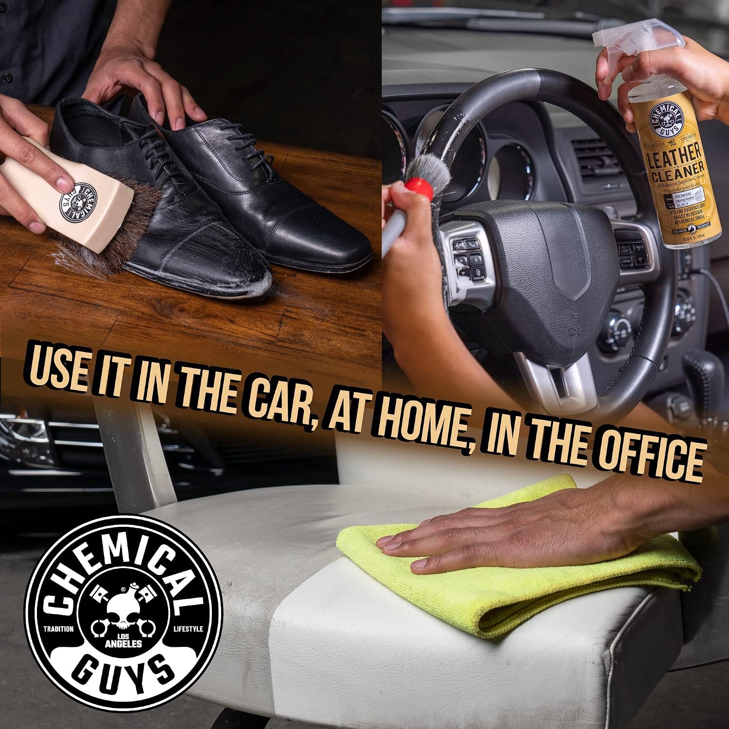 Chemical Guys, Leather Cleaner & Conditioner Kit for Cars & Home, 2 x 16 oz