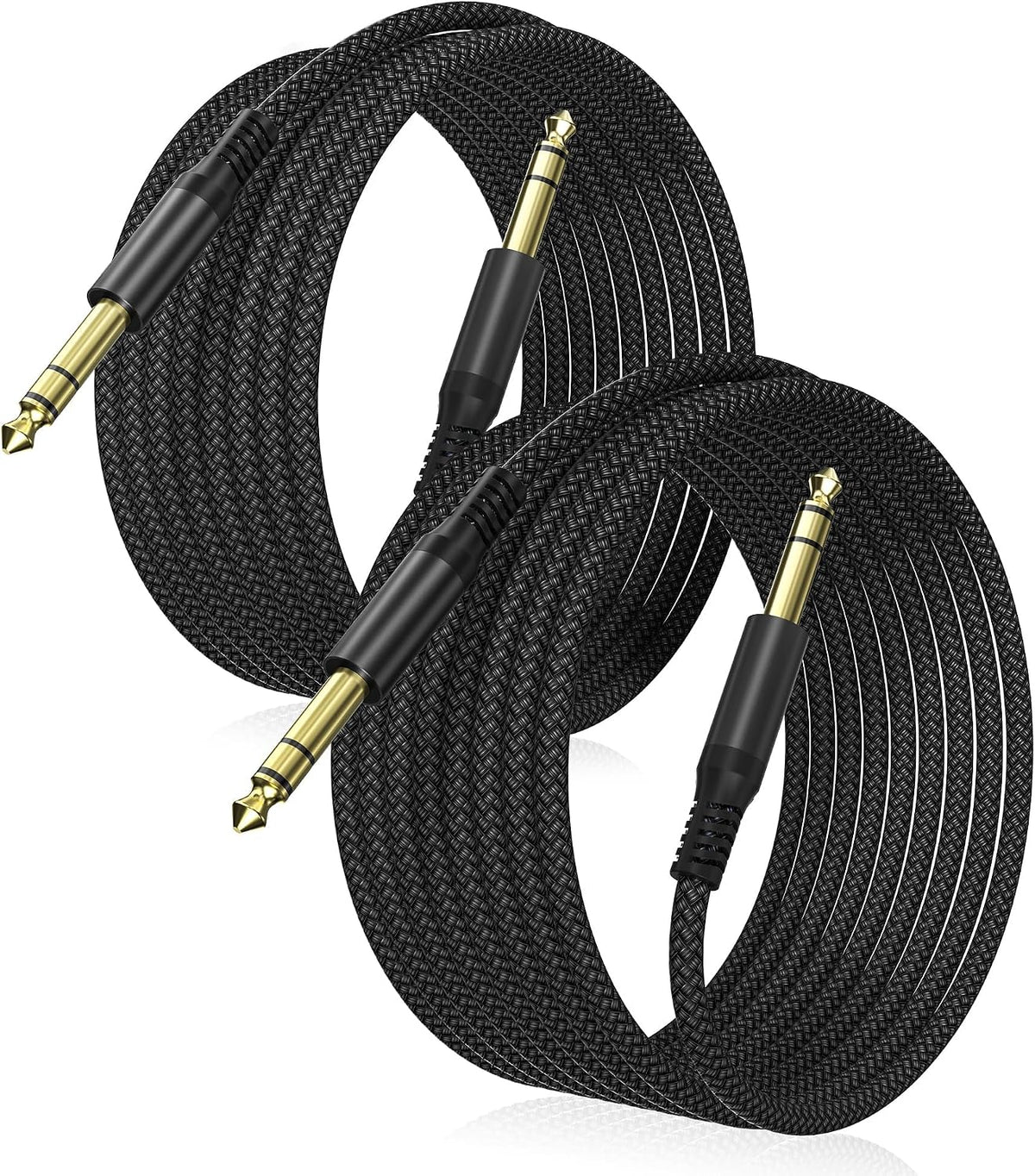 Elebase 1/4 Inch TRS Instrument Cable 10FT 2Pack,6.35mm Male Guitar Cord 3M