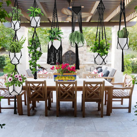 SFENNGPET Macrame Plant Hangers, 6Pack Hanging Planters for Indoor Plants