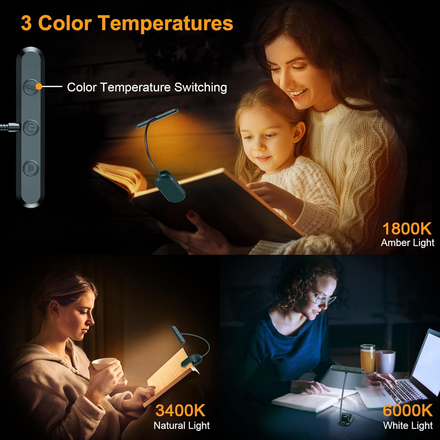 Gritin Rechargeable Book Light for Reading in Bed with 19 LED