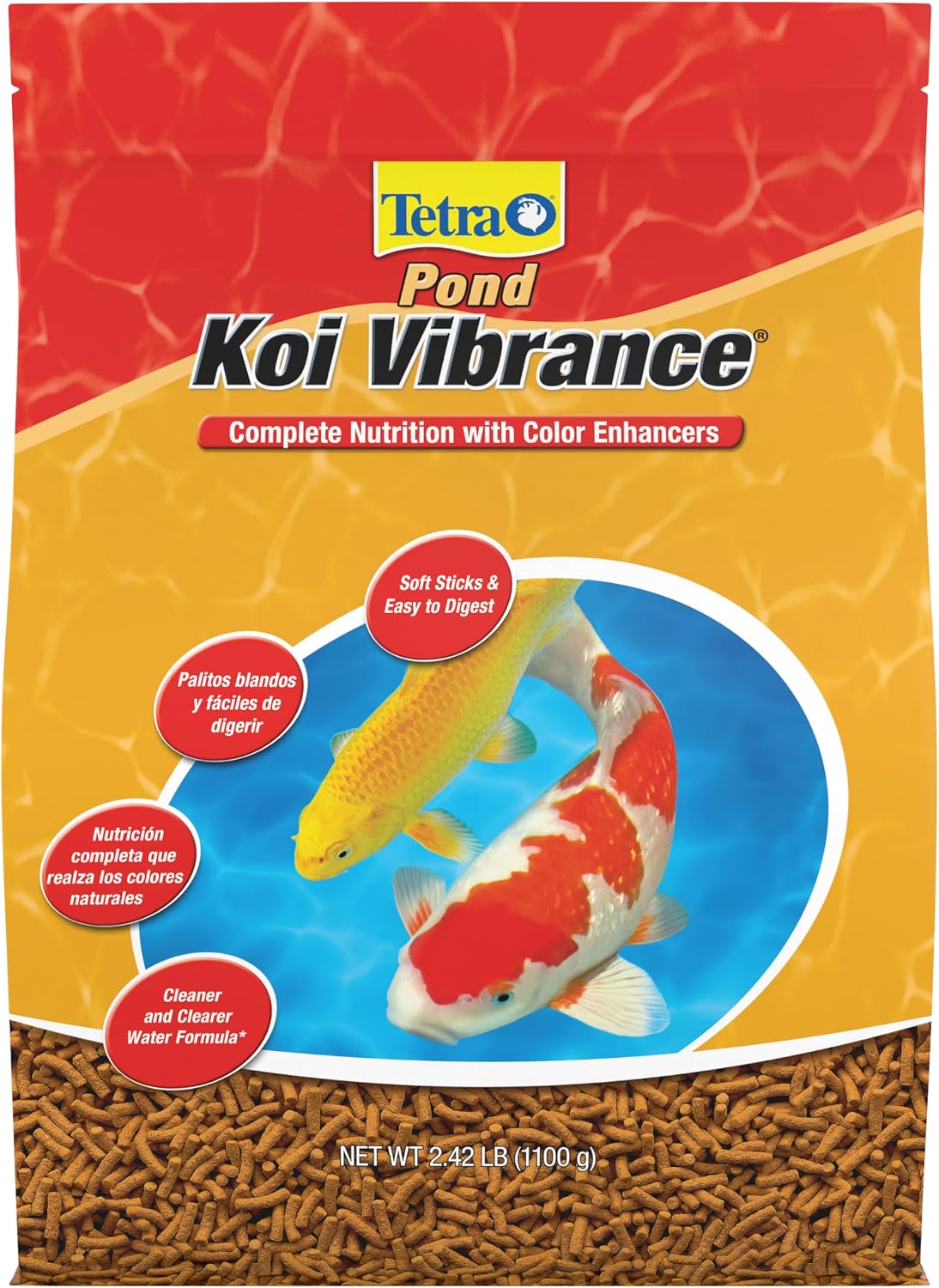 Tetra Pond Koi Vibrance Soft Sticks, Floating Pond Fish Food, 2.42 lbs